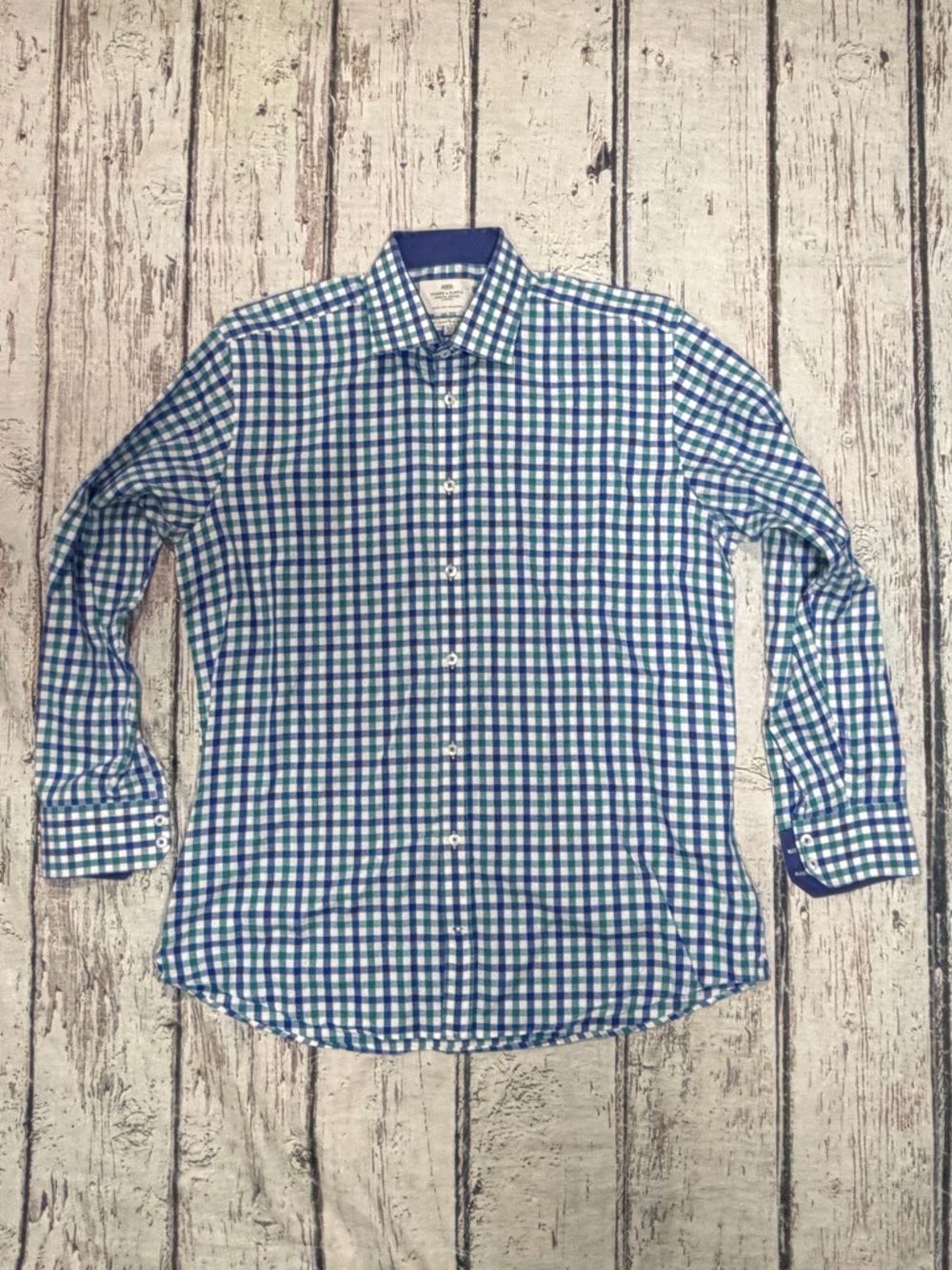 Hawes & Curtis Check Mens Button Down Long Sleeve Dress Shirt